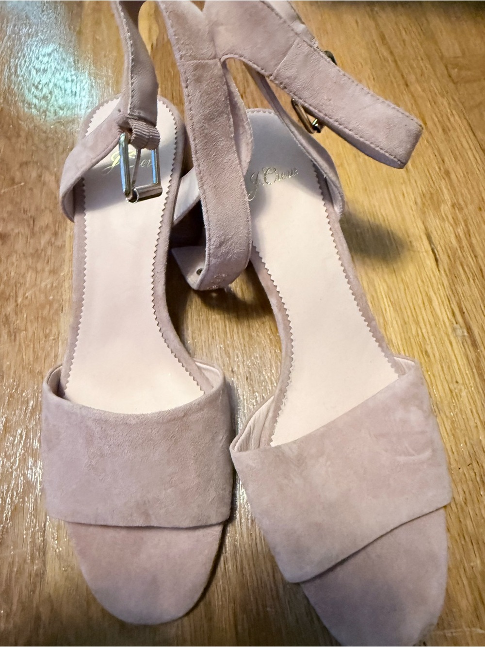 Suede Ankle-Strap Sandals in Blush - J.crew never worn